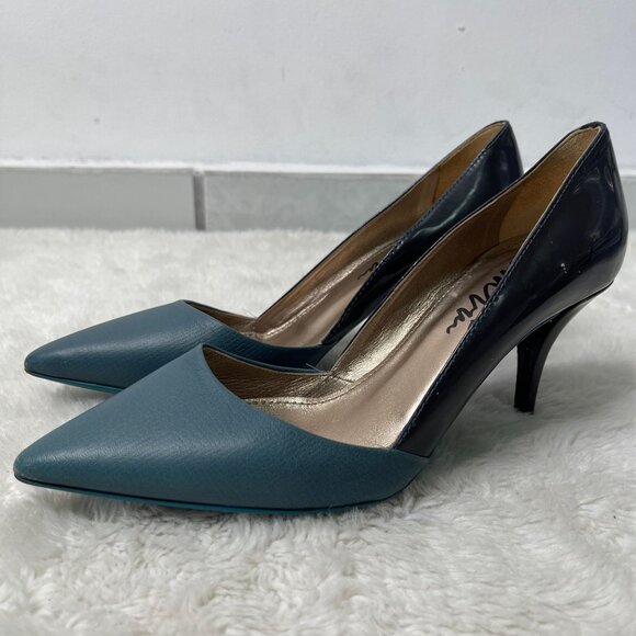 LANVIN Women's Blue Point Toe High Heels Slip On Shoes Size 38 - Picture 1 of 15